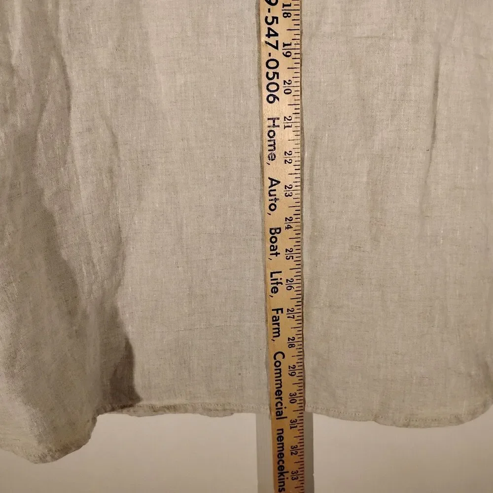 Banana Republic shirt mens XL Xlarge gray 100% linen short sleeve casual standar - Picture 4 of 10